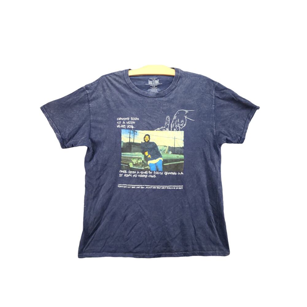 Mens Boyz N The Hood Ice Cube T Shirt Size L Blue Graphic Logo